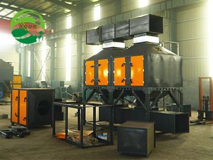 催化燃烧设备正在安装当中